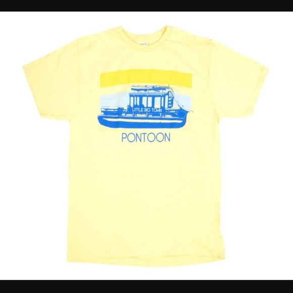 Little Big Town "Pontoon" Yellow Short Sleeve T-Shirt Top Unisex XL - Picture 1 of 4